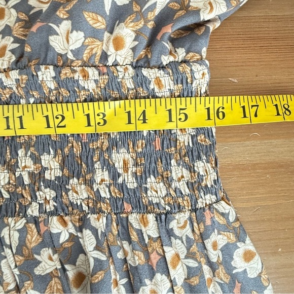 Bohme Brown Floral Praire Puff Sleeve Boho Midi Dress Size M - Picture 10 of 13